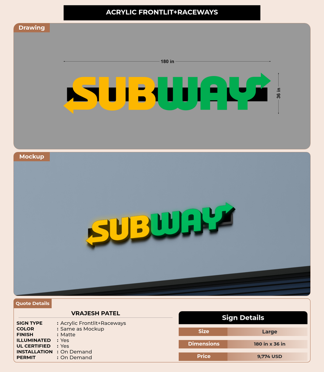 CUSTOM MOCKUP SIGN FOR Vrajesh Patel