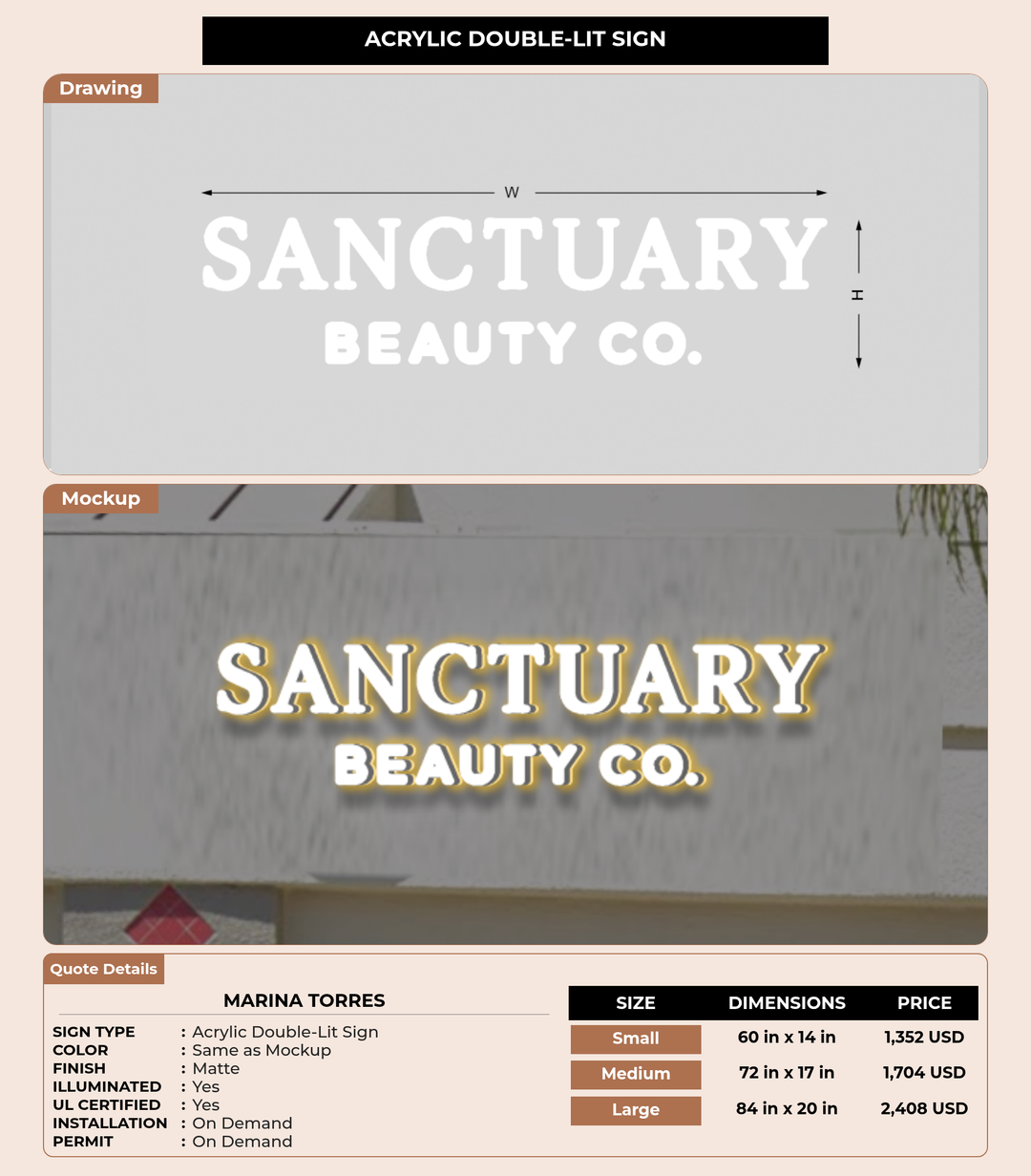CUSTOM MOCKUP SIGN FOR Marina torres