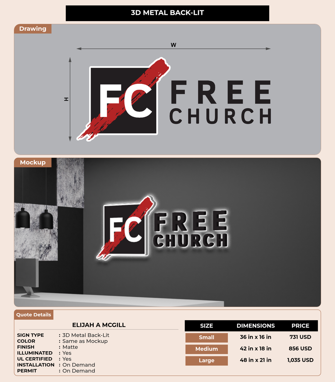 CUSTOM MOCKUP SIGN FOR elijah a mcgill