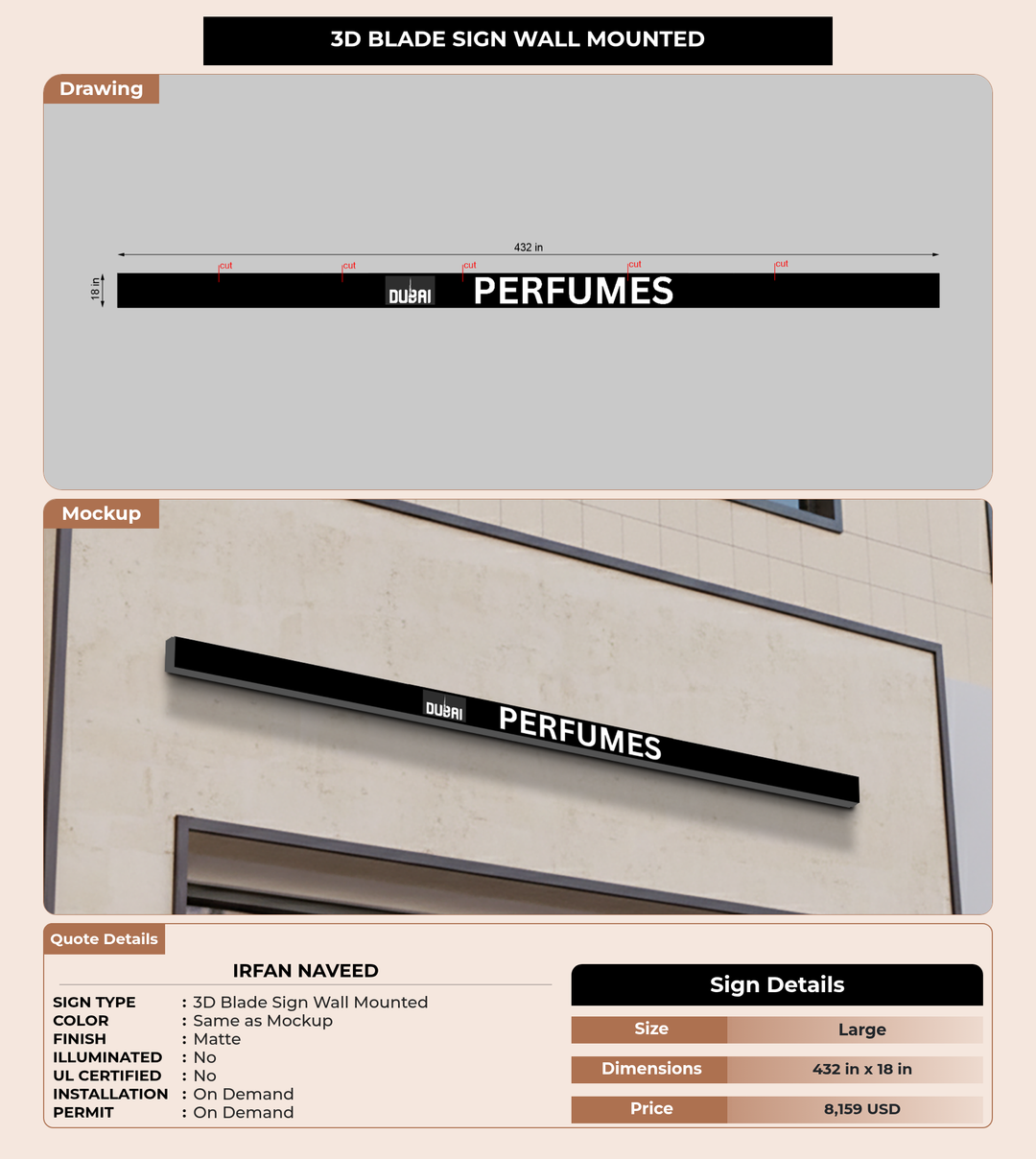 CUSTOM MOCKUP SIGN FOR IRFAN NAVEED