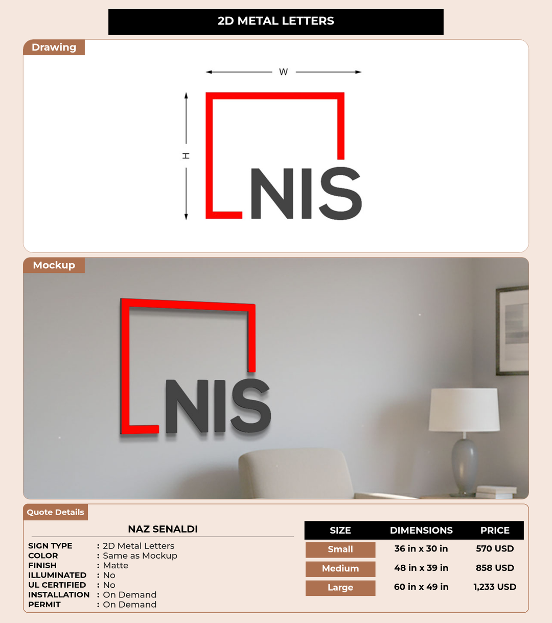 CUSTOM MOCKUP SIGN FOR Naz Senaldi