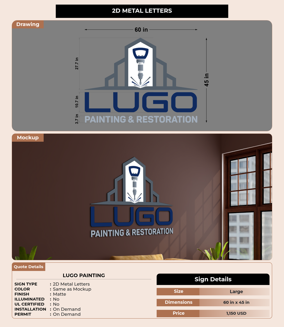 CUSTOM MOCKUP SIGN FOR LUGO PAINTING