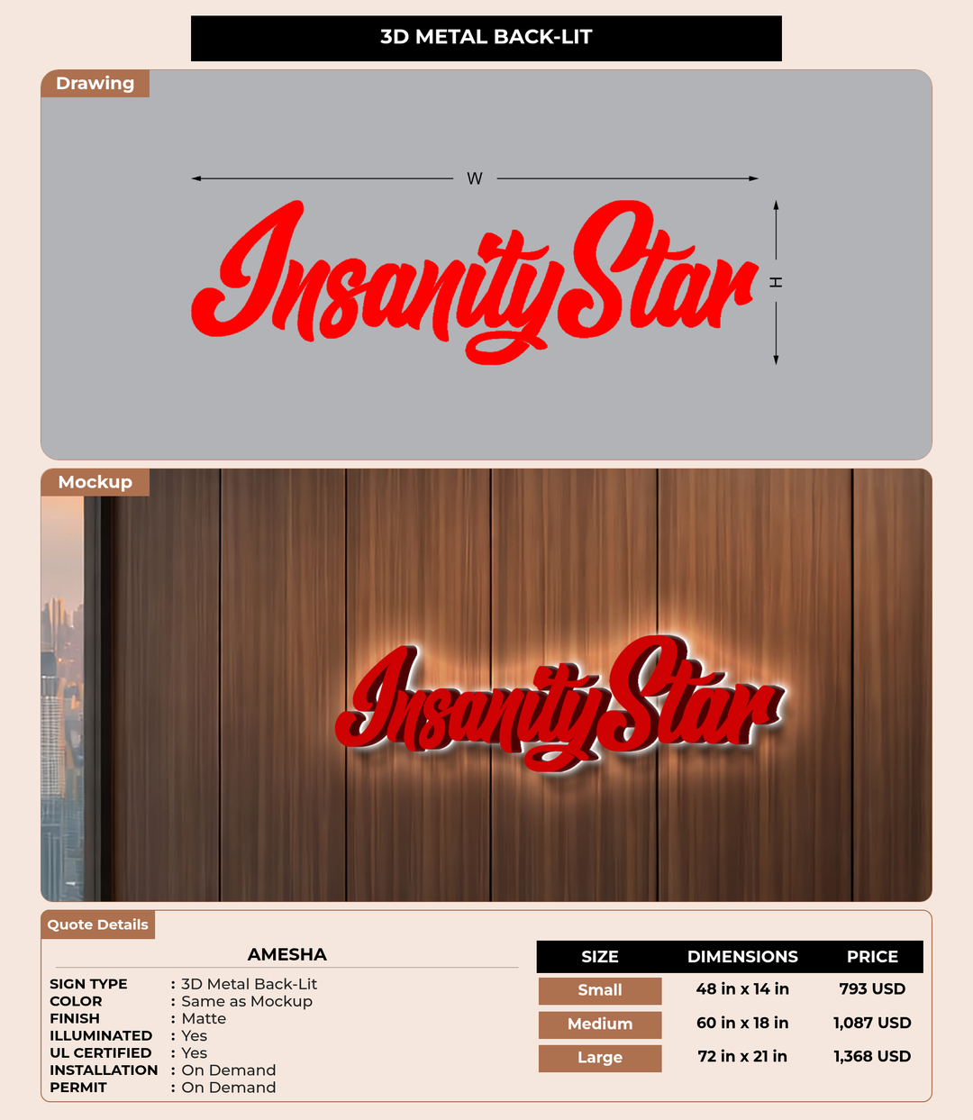 CUSTOM MOCKUP SIGN FOR Amesha