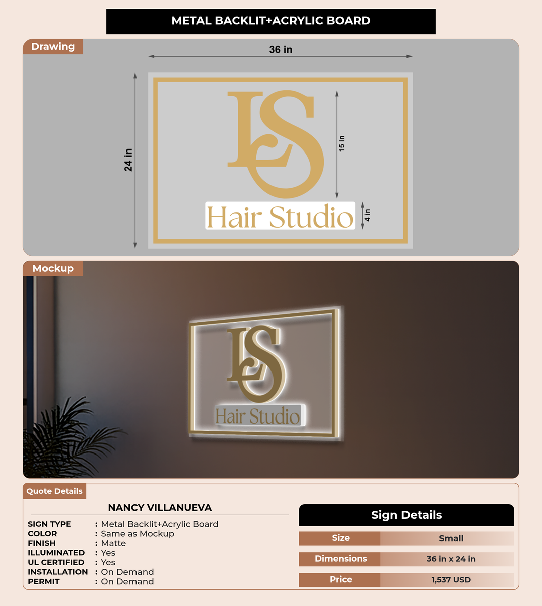 CUSTOM MOCKUP SIGN FOR Nancy Villanueva