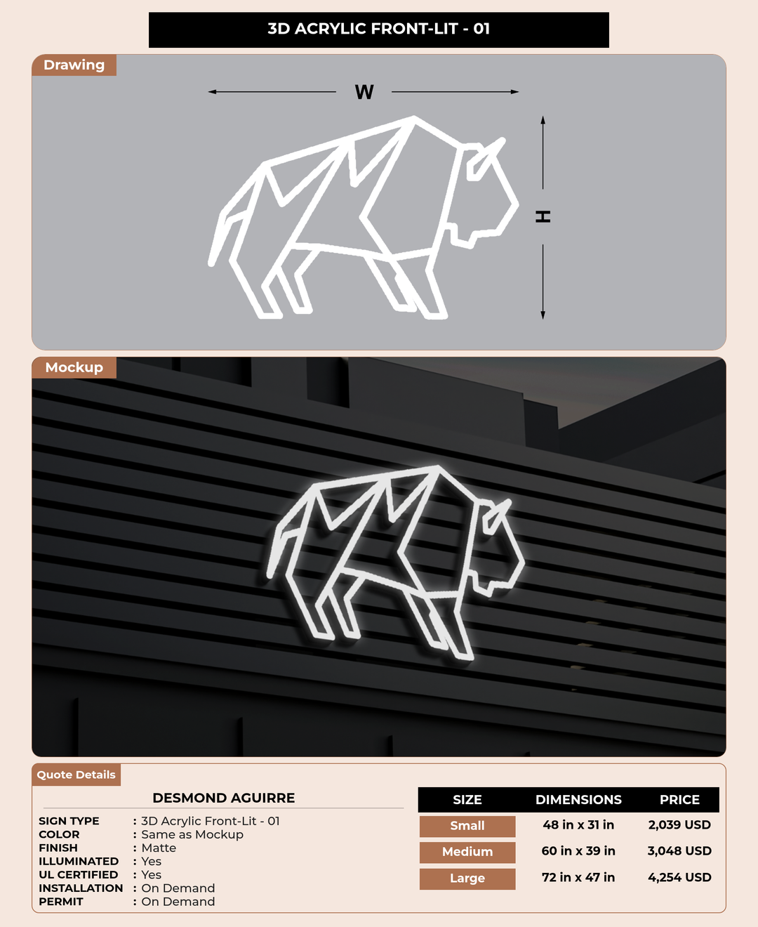 CUSTOM MOCKUP SIGN FOR Desmond Aguirre