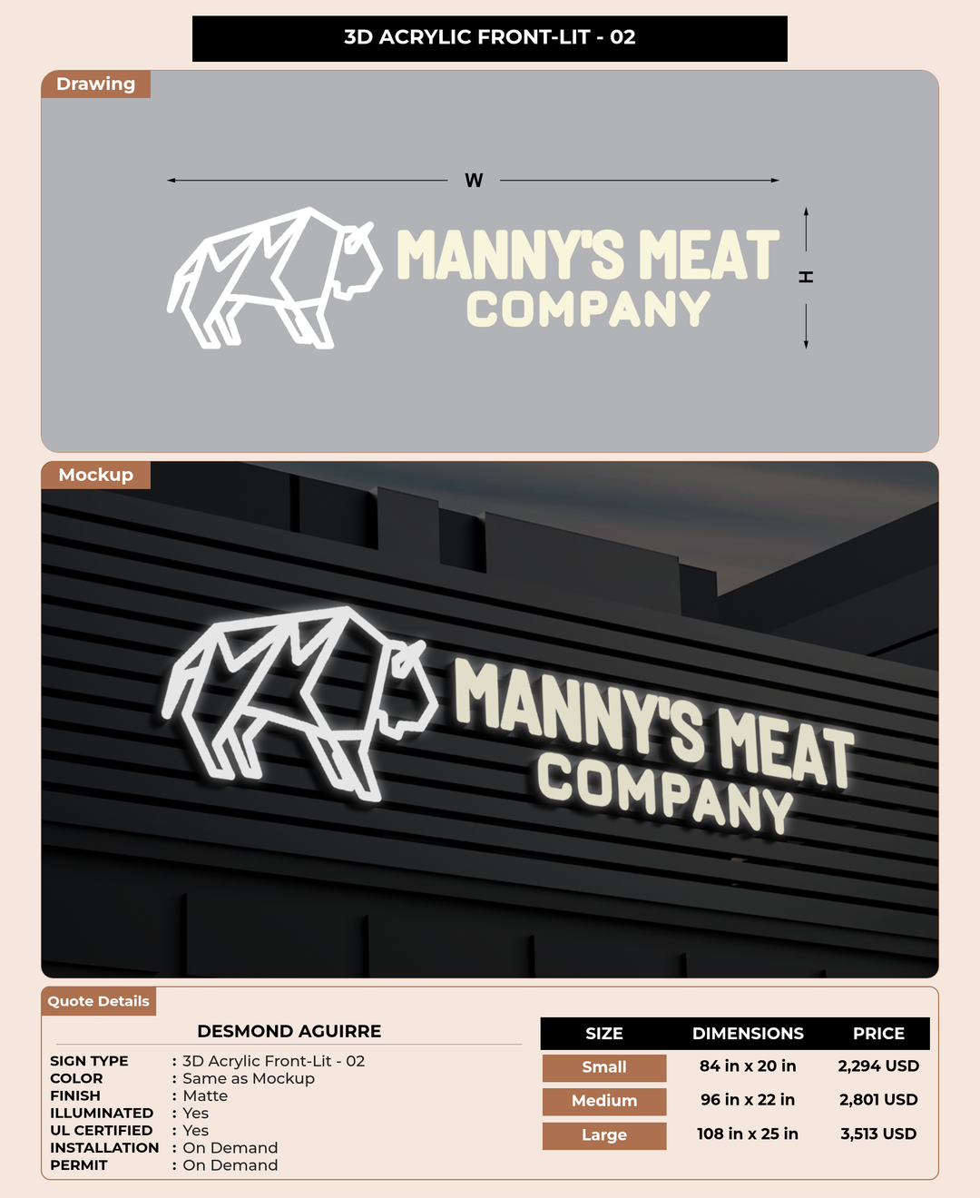 CUSTOM MOCKUP SIGN FOR Desmond Aguirre