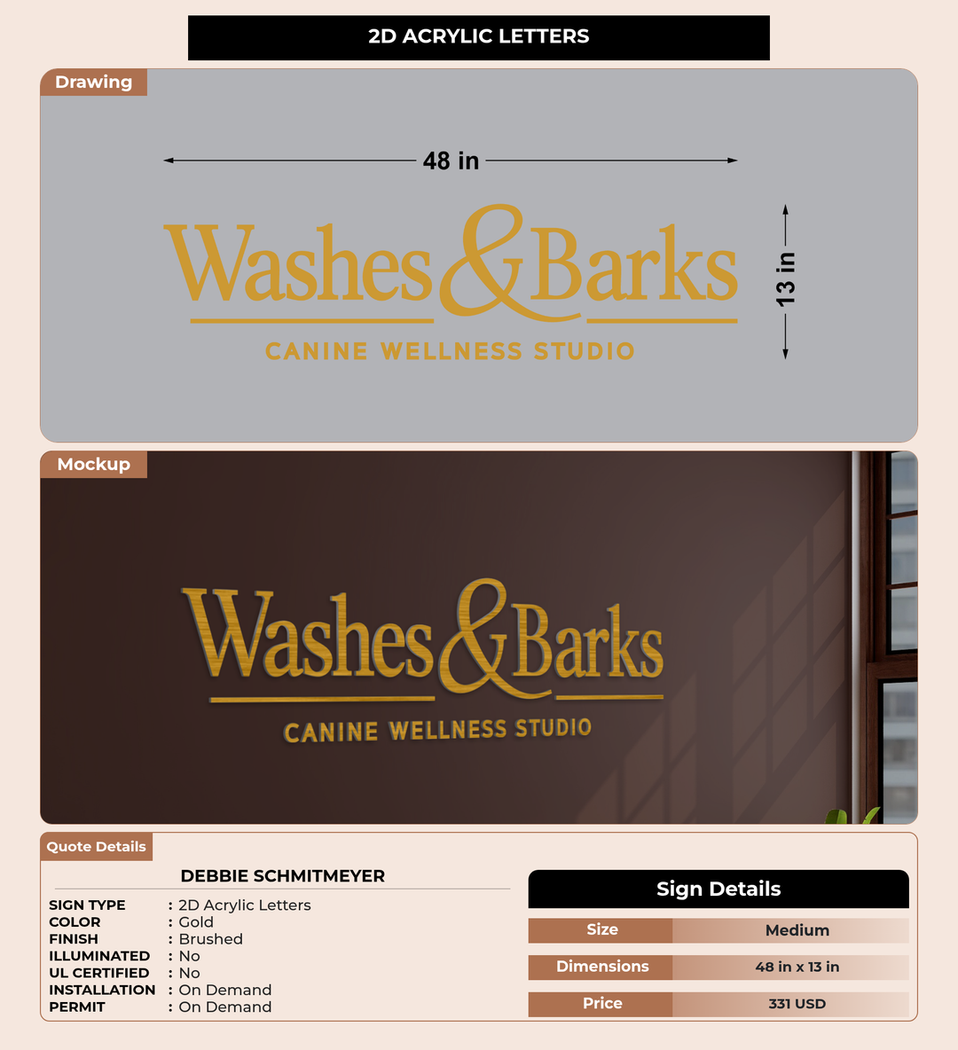 CUSTOM MOCKUP SIGN FOR Debbie Schmitmeyer