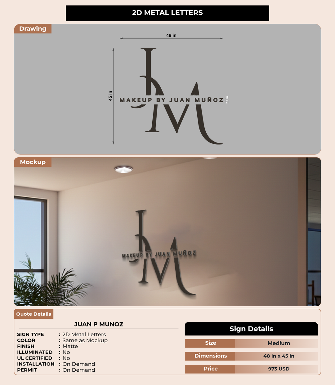 CUSTOM MOCKUP SIGN FOR Juan P Munoz