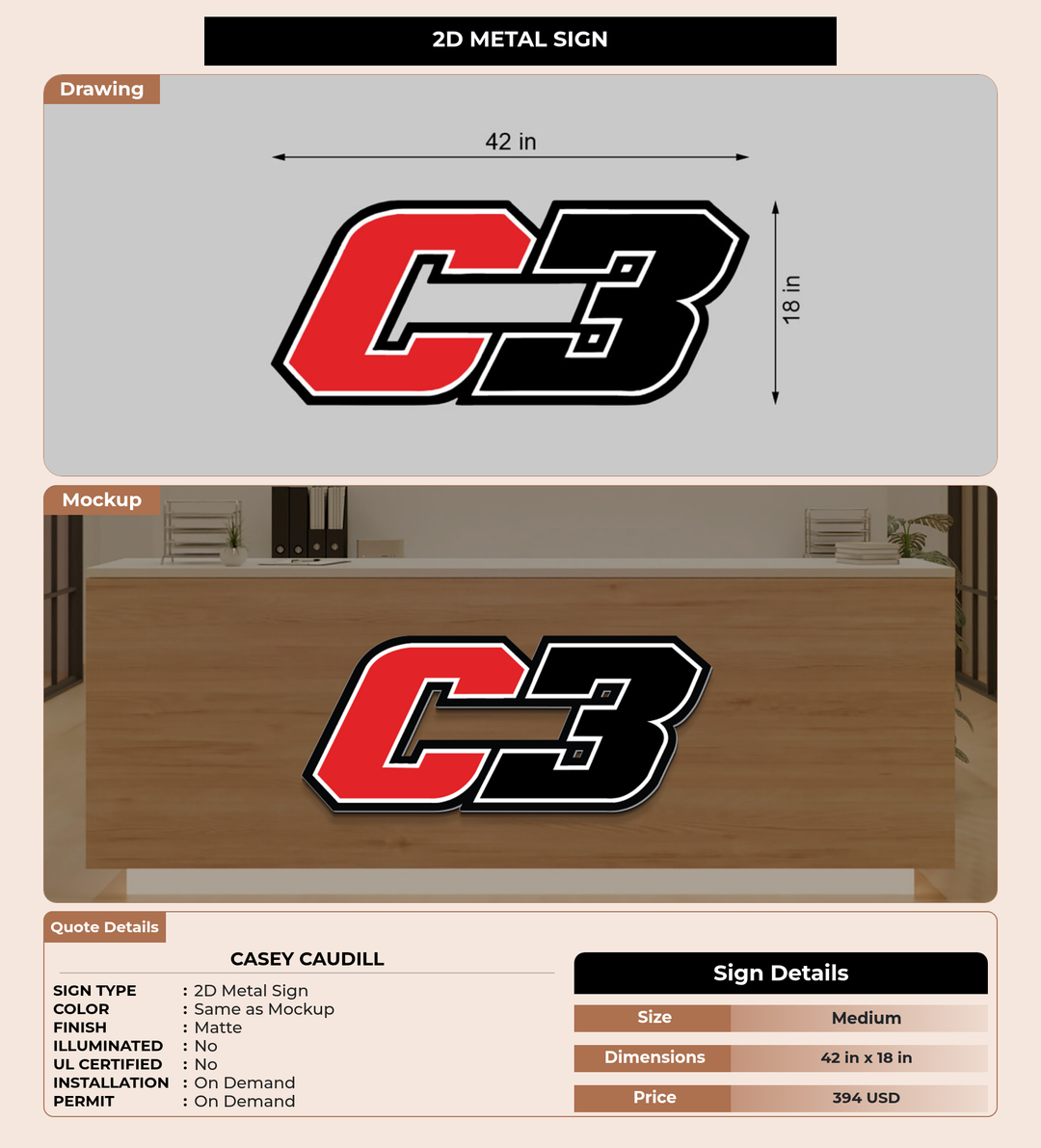 CUSTOM MOCKUP SIGN FOR Casey Caudill