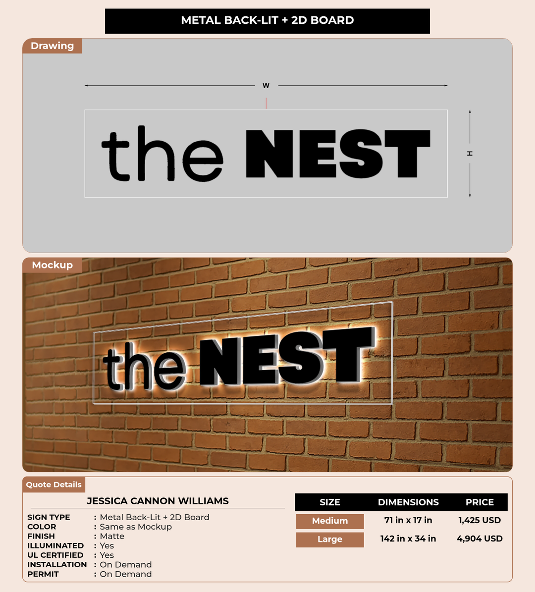 CUSTOM MOCKUP SIGN FOR Jessica Cannon Williams