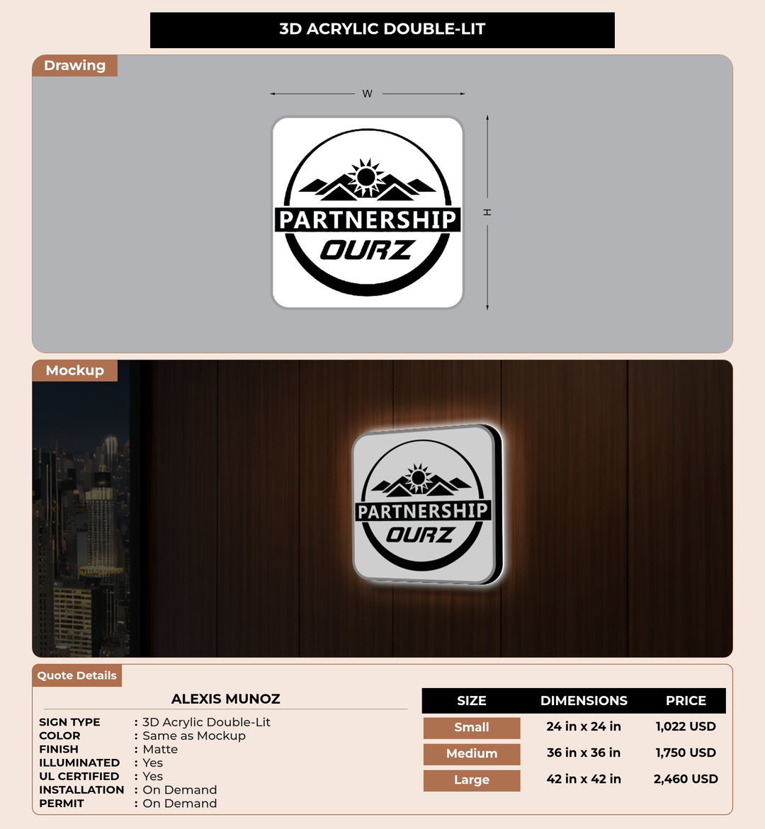 CUSTOM MOCKUP SIGN FOR Alexis munoz