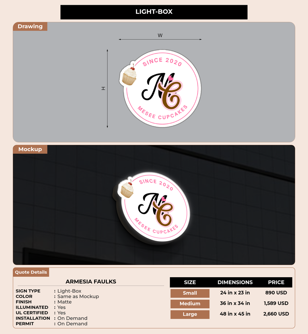 CUSTOM MOCKUP SIGN FOR Armesia Faulks