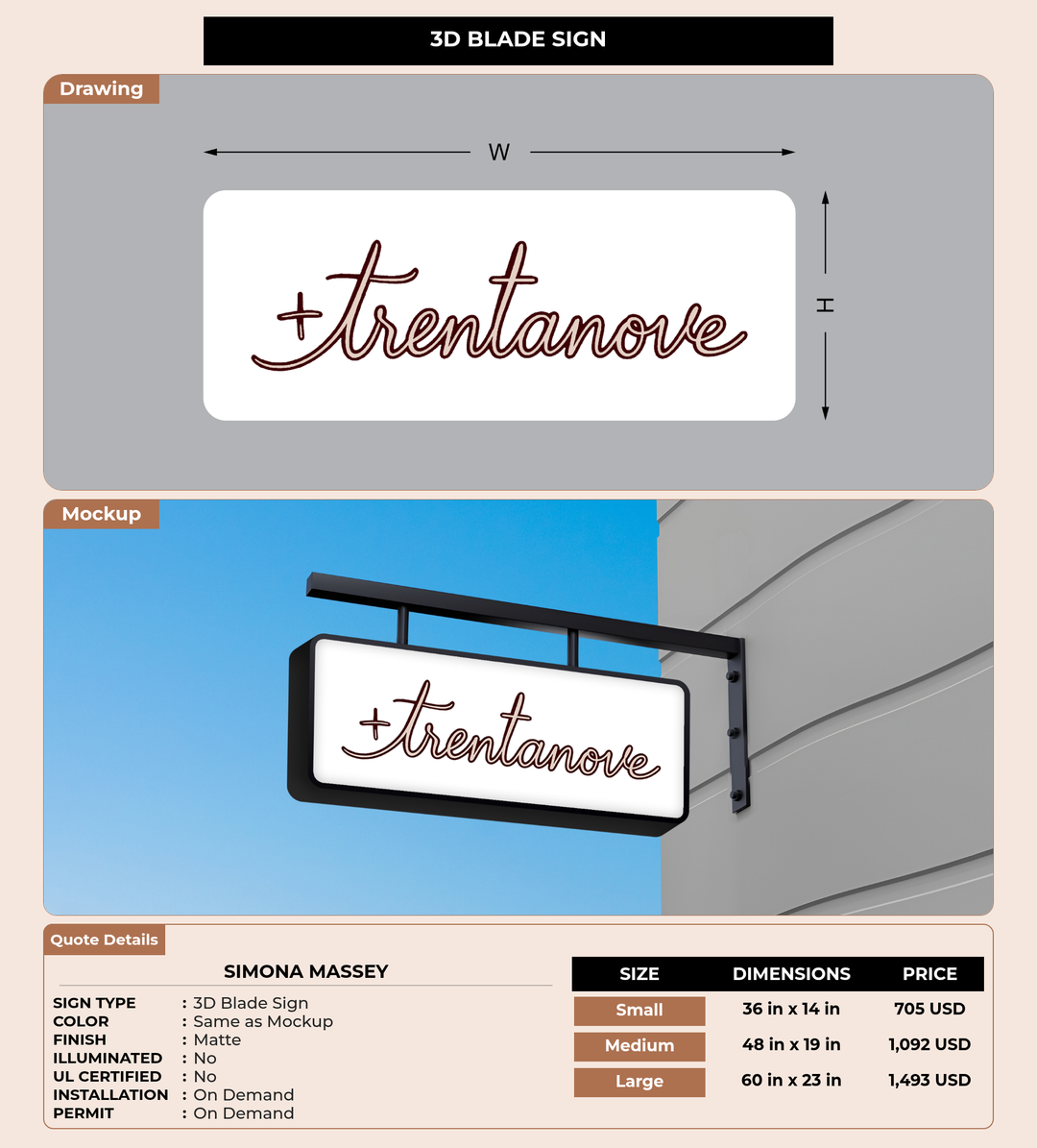 CUSTOM MOCKUP SIGN FOR Simona Massey