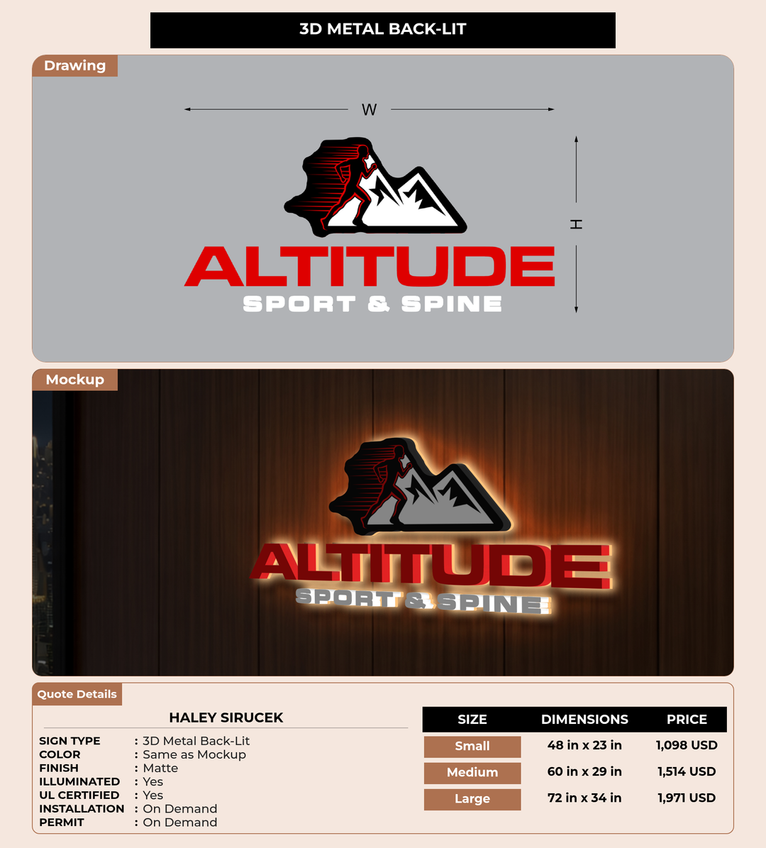 CUSTOM MOCKUP SIGN FOR Haley Sirucek
