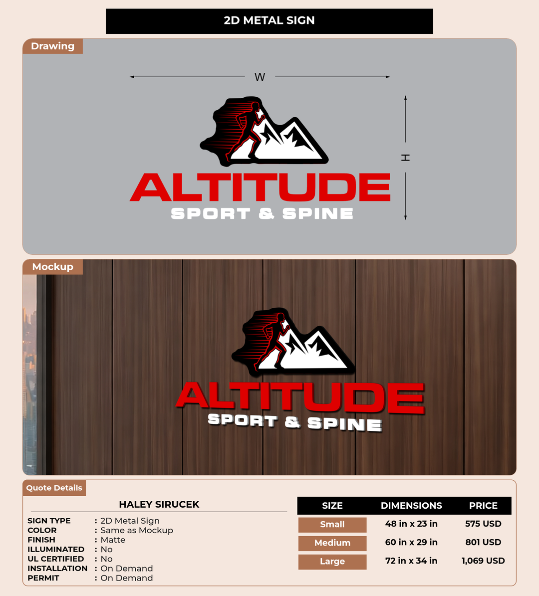 CUSTOM MOCKUP SIGN FOR Haley Sirucek