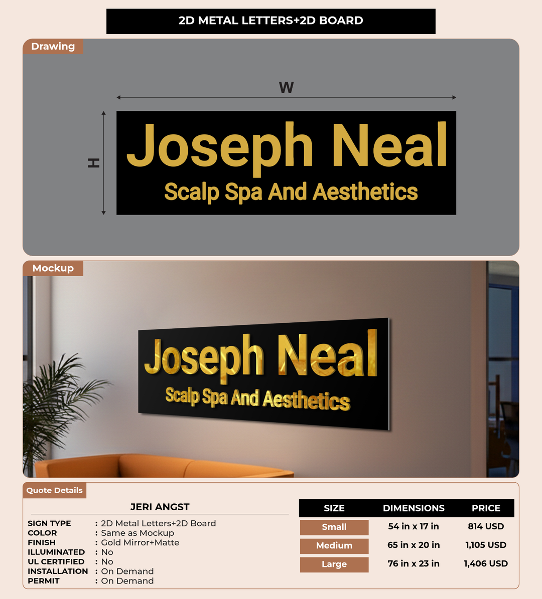 CUSTOM MOCKUP SIGN FOR Jeri Angst