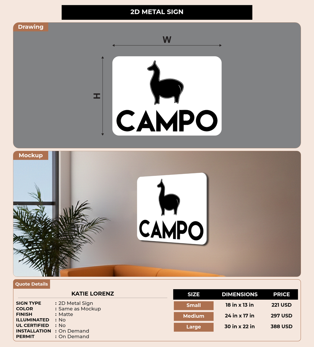 CUSTOM MOCKUP SIGN FOR Katie Lorenz