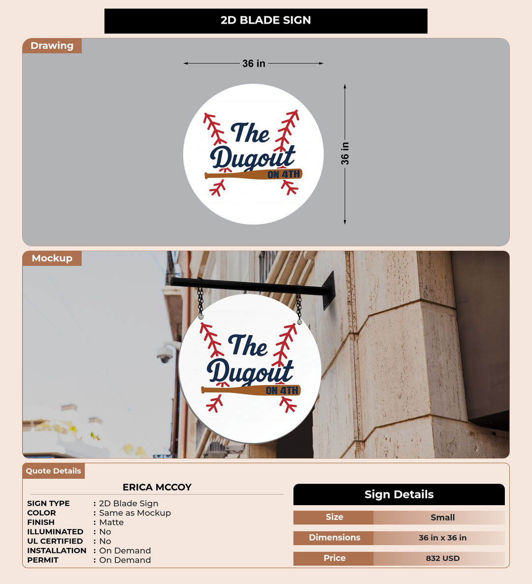 CUSTOM MOCKUP SIGN FOR Erica McCoy