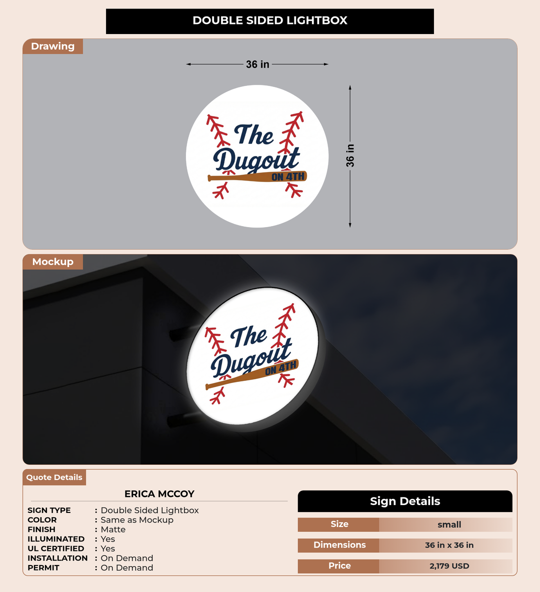 CUSTOM MOCKUP SIGN FOR Erica McCoy