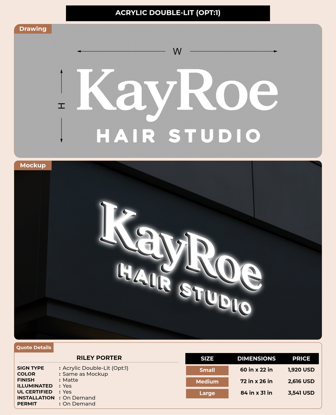 CUSTOM MOCKUP SIGN FOR Riley Porter