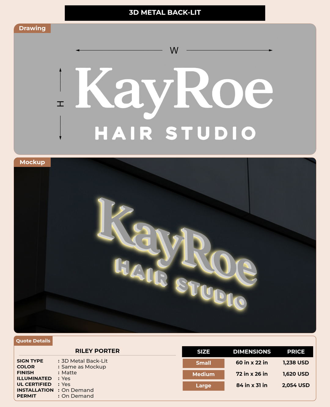 CUSTOM MOCKUP SIGN FOR Riley Porter
