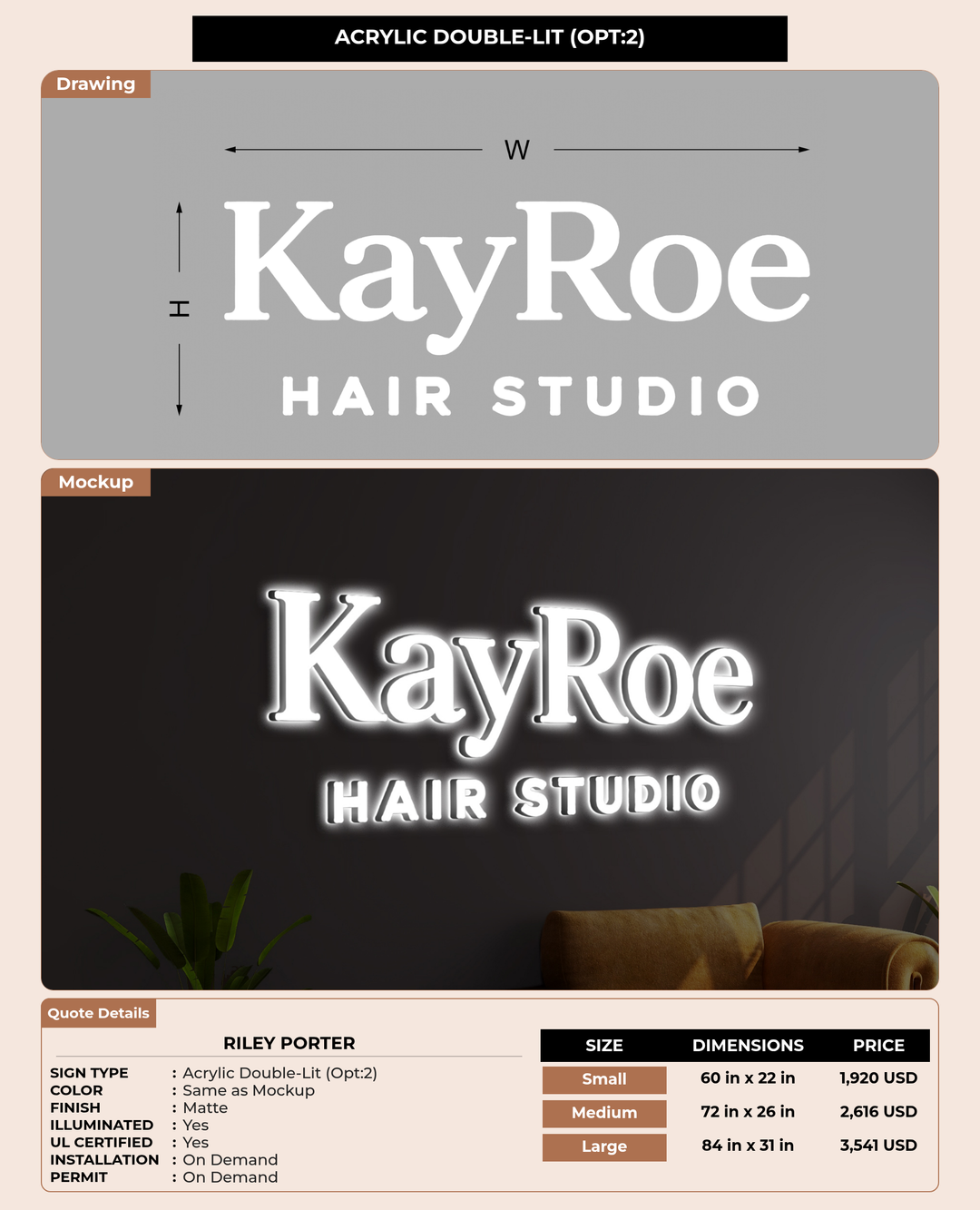 CUSTOM MOCKUP SIGN FOR Riley Porter