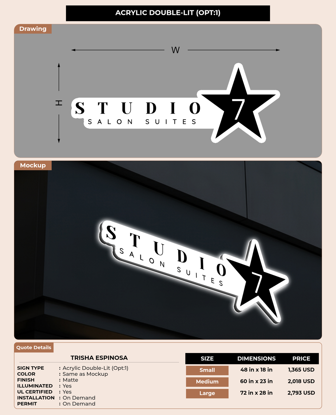 CUSTOM MOCKUP SIGN FOR Trisha Espinosa