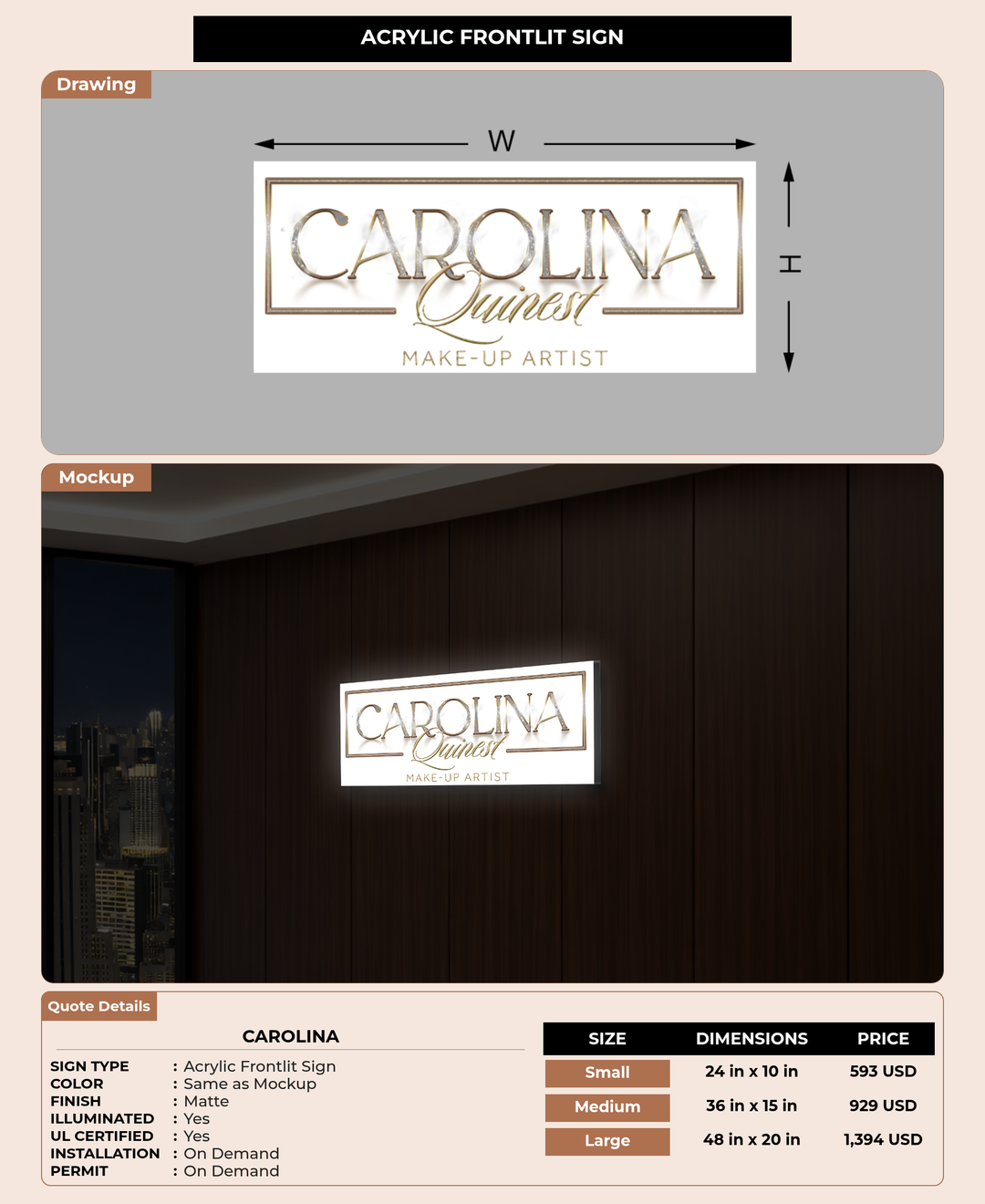 CUSTOM MOCKUP SIGN FOR Carolina