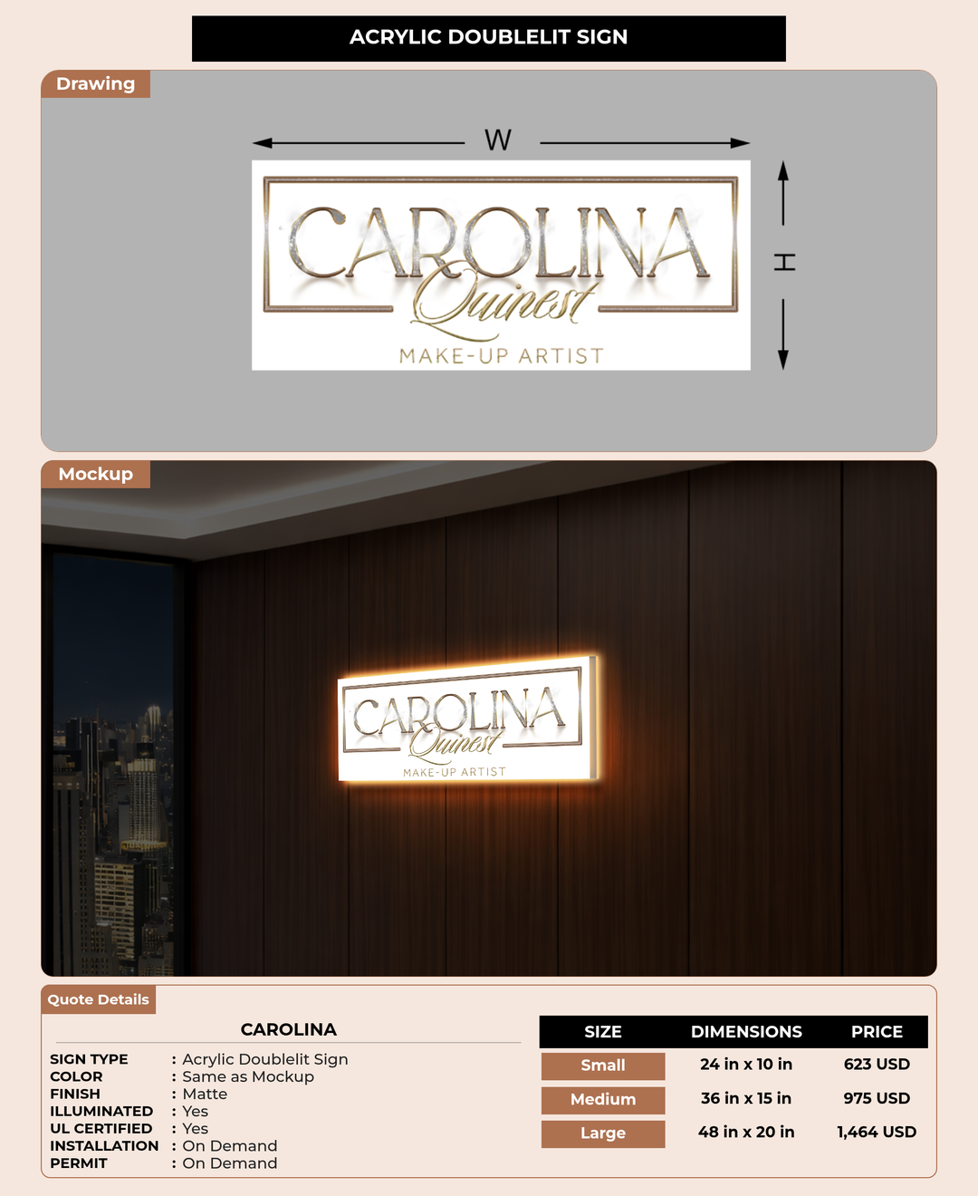 CUSTOM MOCKUP SIGN FOR Carolina