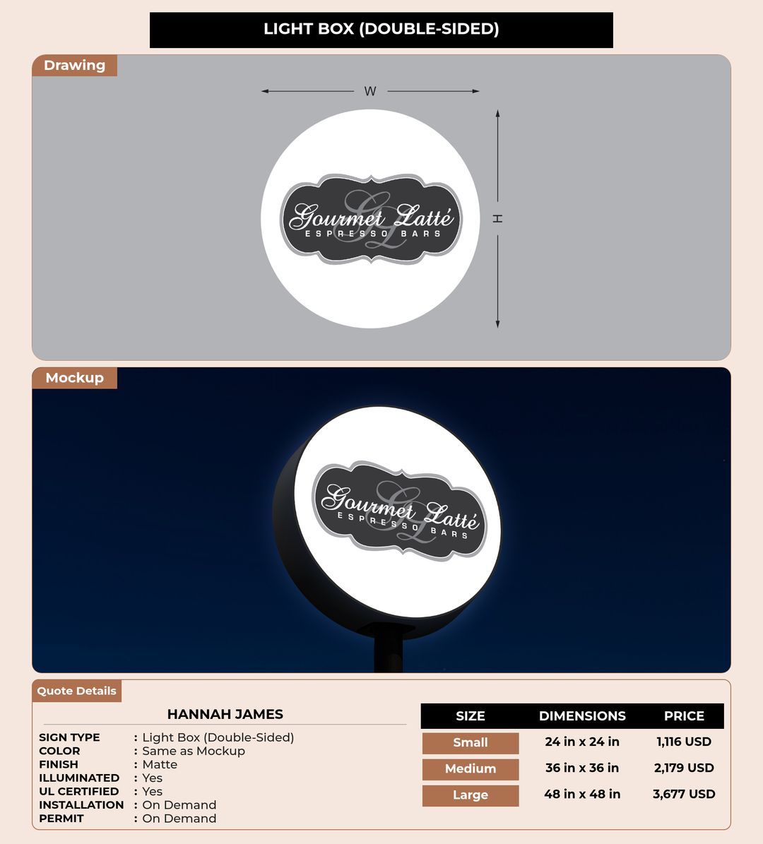 CUSTOM MOCKUP SIGN FOR Hannah James