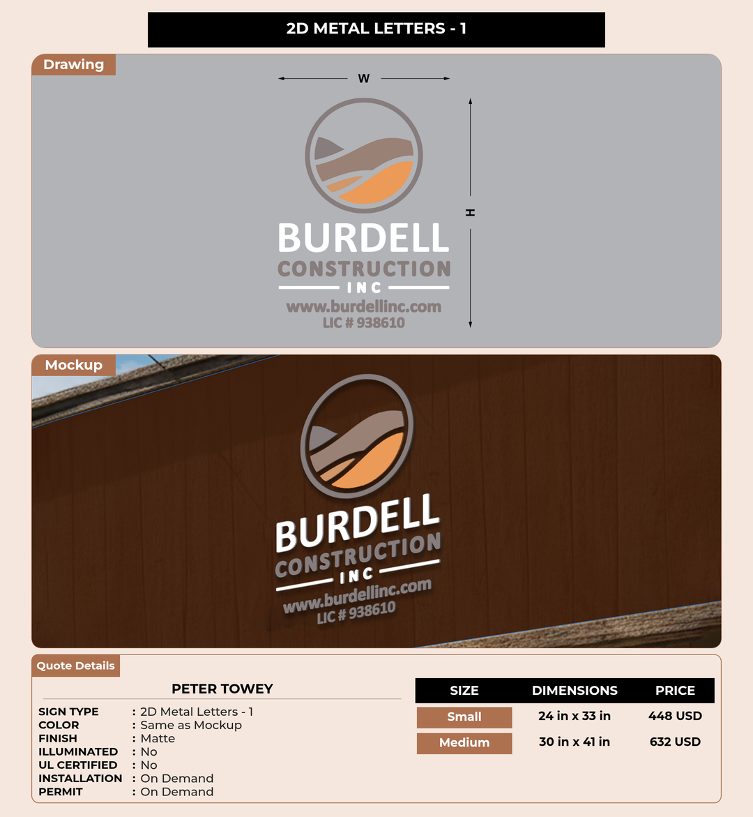 CUSTOM MOCKUP SIGN FOR Peter Towey