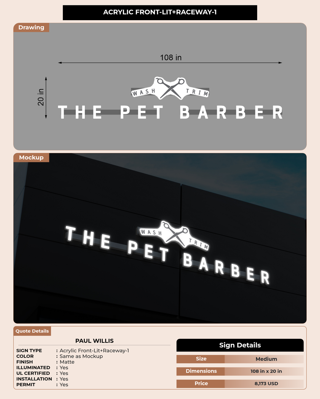CUSTOM MOCKUP SIGN FOR Paul willis