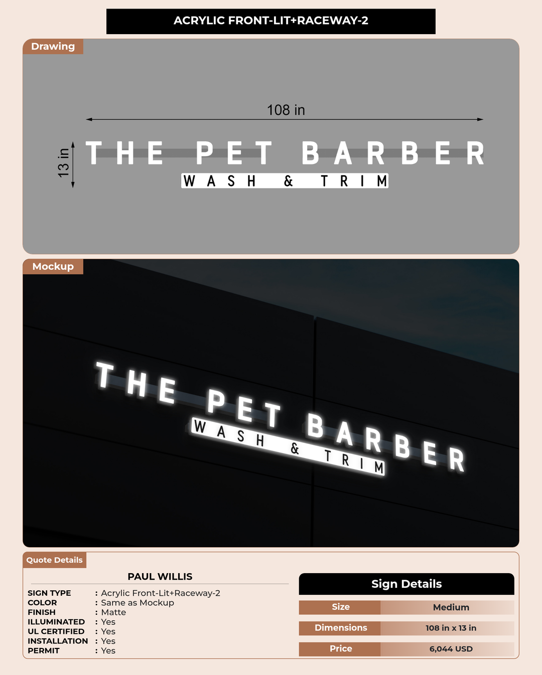 CUSTOM MOCKUP SIGN FOR Paul willis