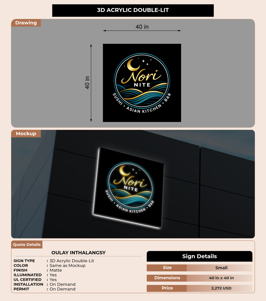 CUSTOM MOCKUP SIGN FOR Oulay Inthalangsy