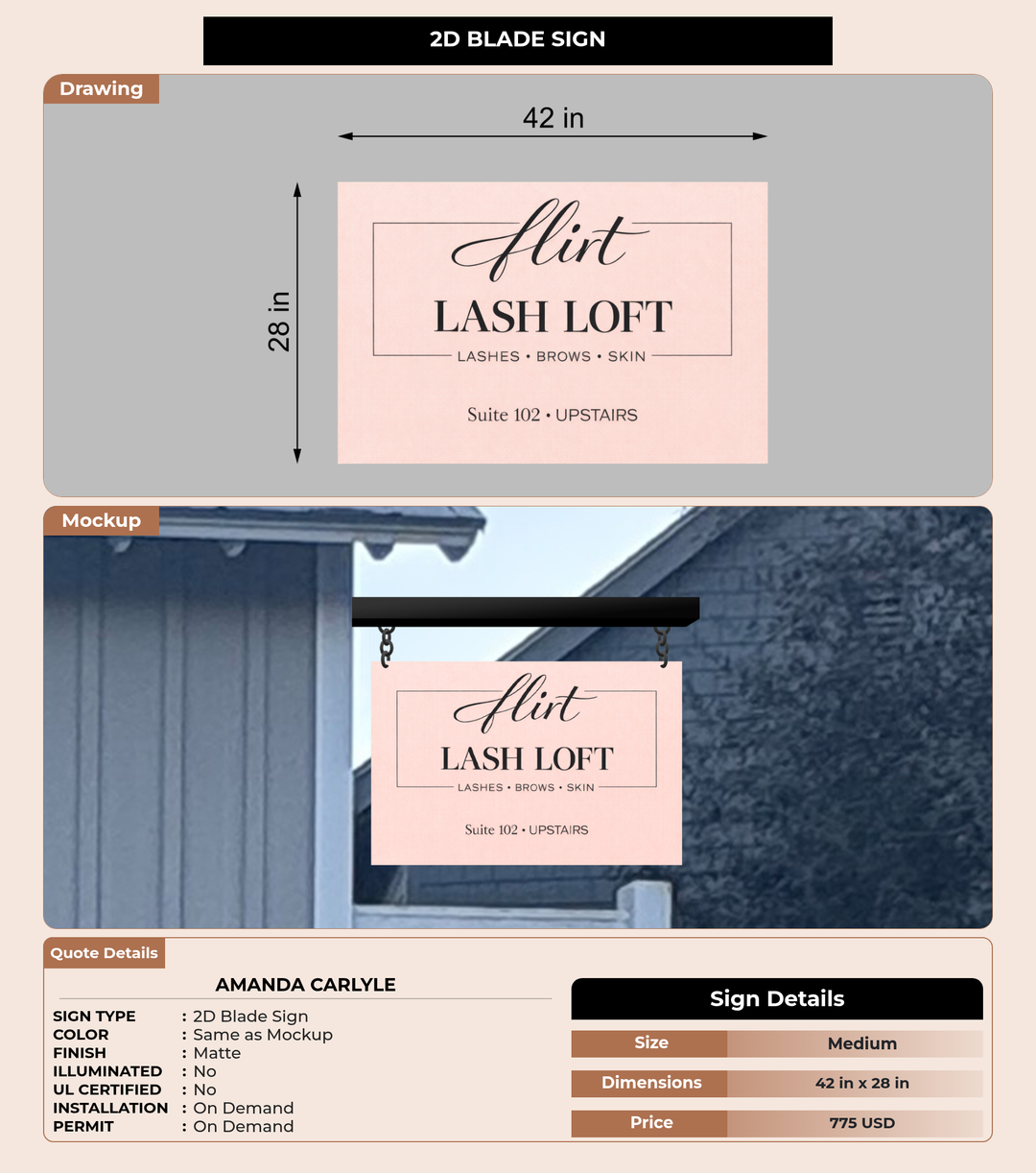 CUSTOM MOCKUP SIGN FOR Amanda Carlyle