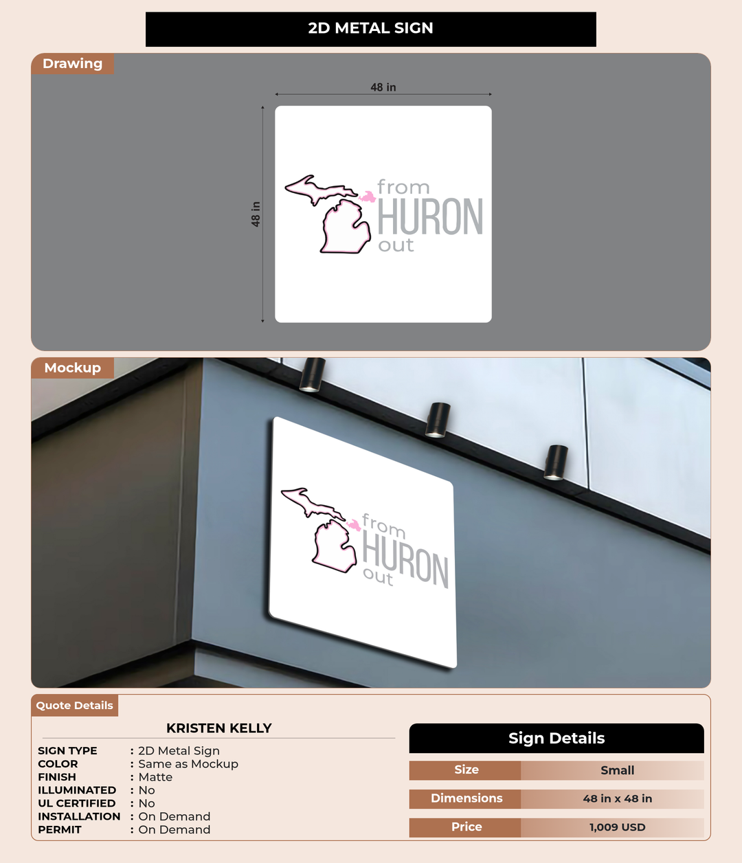 CUSTOM MOCKUP SIGN FOR Kristen Kelly