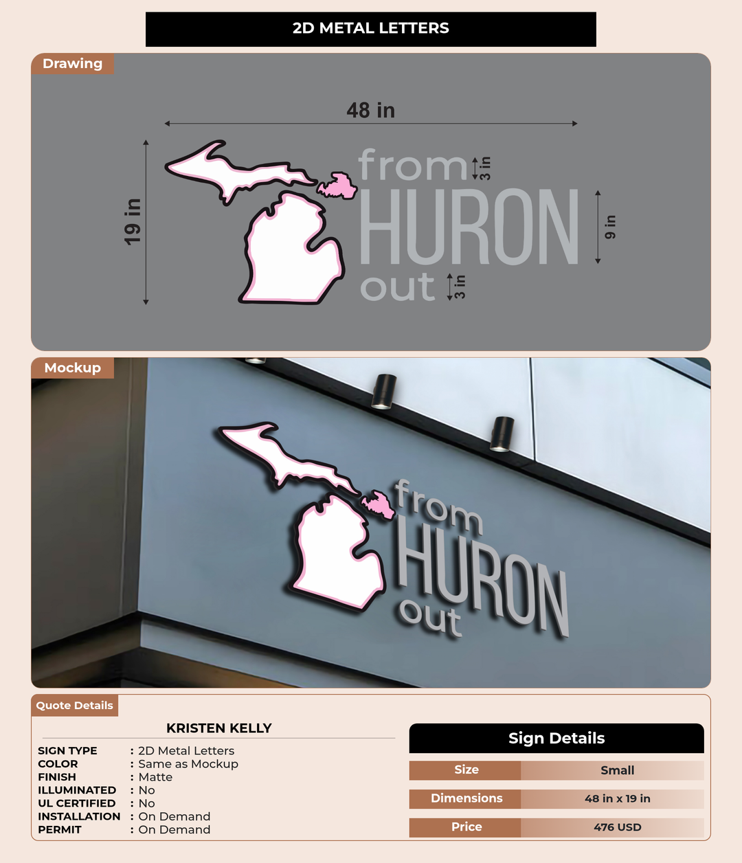 CUSTOM MOCKUP SIGN FOR Kristen Kelly