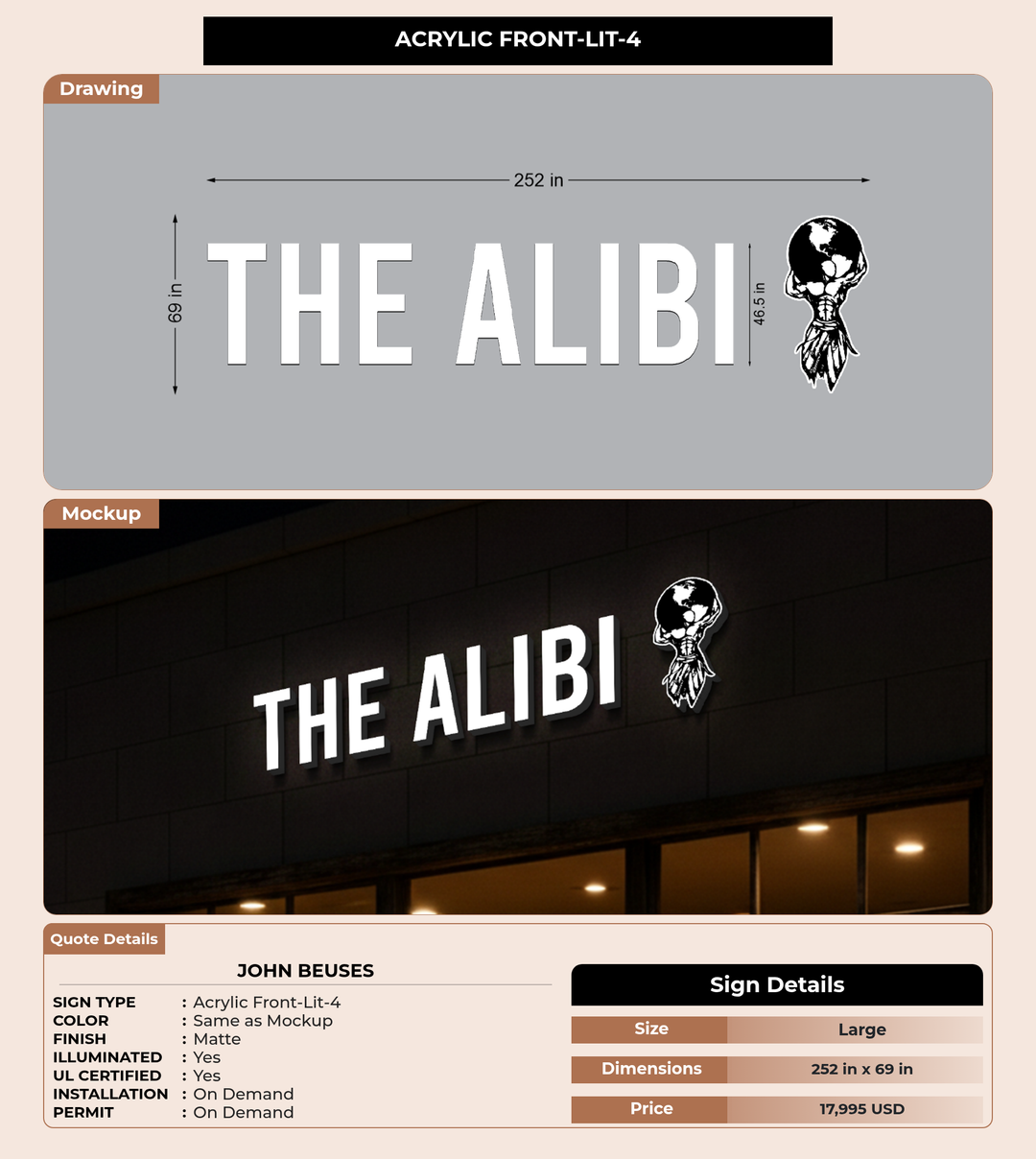 CUSTOM MOCKUP SIGN FOR John Beuses