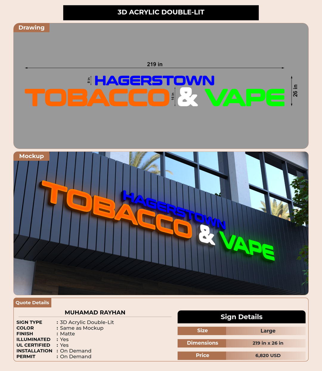 CUSTOM MOCKUP SIGN FOR Muhamad Rayhan