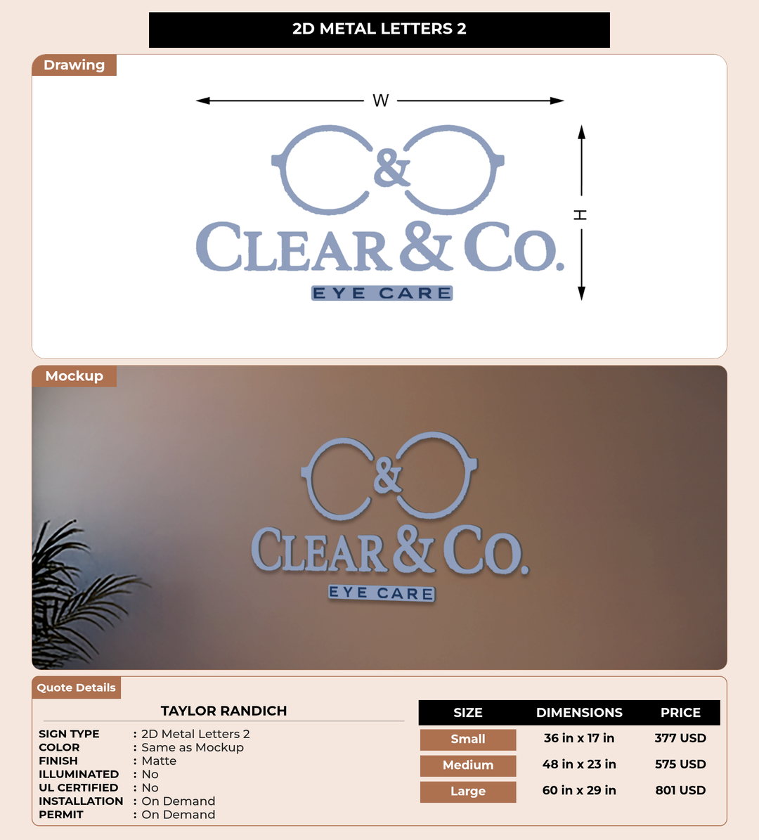 CUSTOM MOCKUP SIGN FOR Taylor Randich