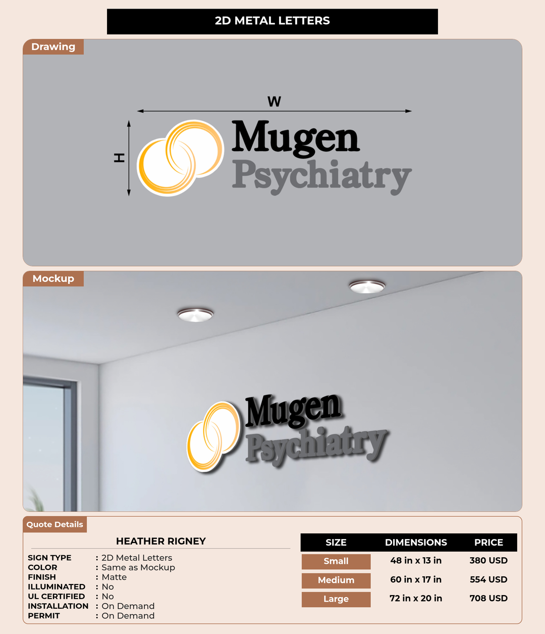 CUSTOM MOCKUP SIGN FOR Heather Rigney