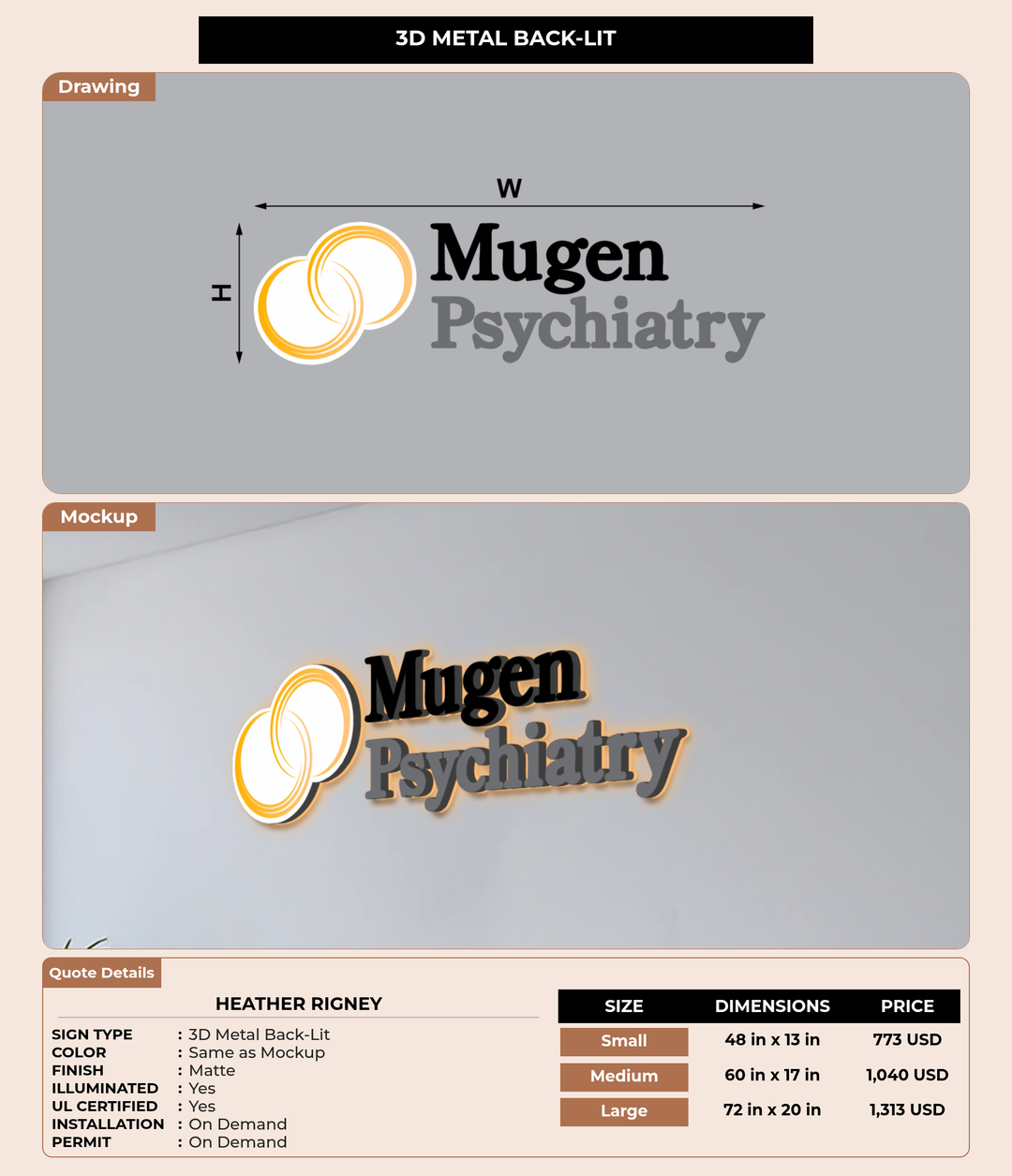 CUSTOM MOCKUP SIGN FOR Heather Rigney