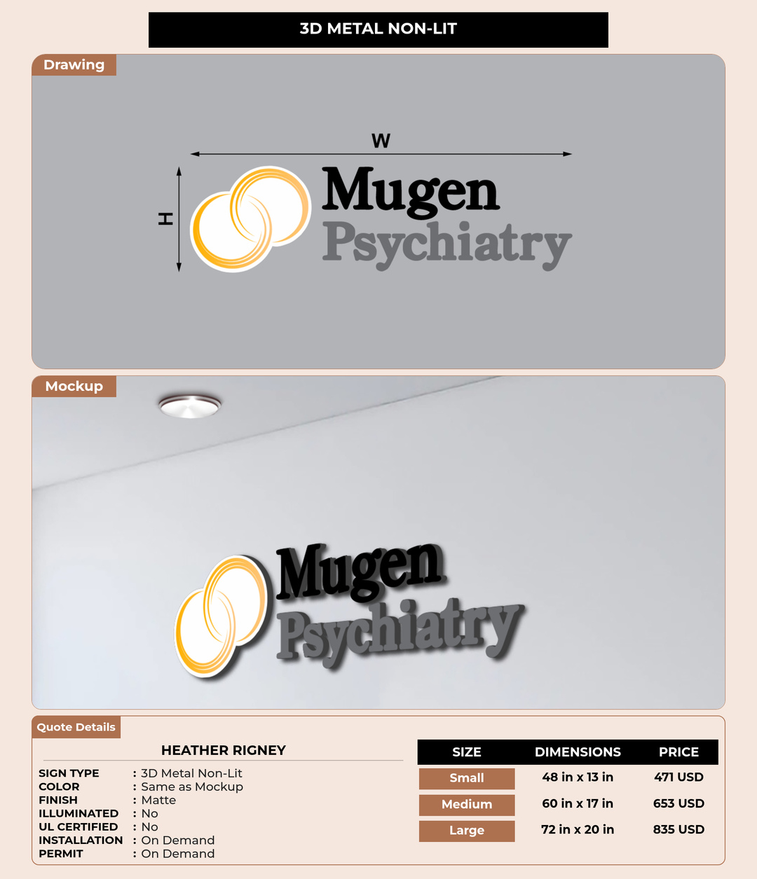 CUSTOM MOCKUP SIGN FOR Heather Rigney