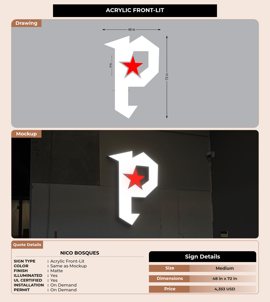 CUSTOM MOCKUP SIGN FOR Nico Bosques