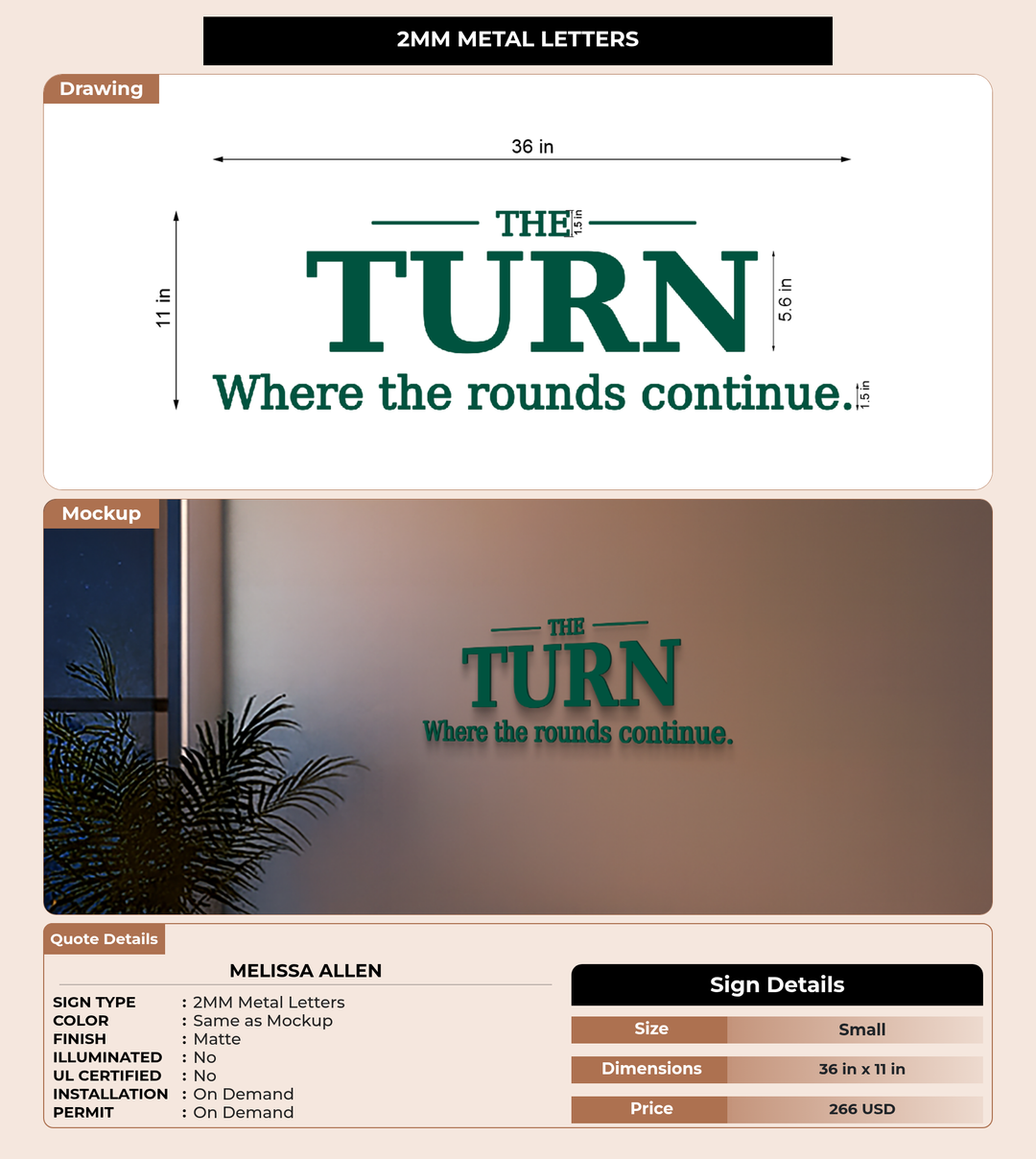 CUSTOM MOCKUP SIGN FOR Melissa Allen