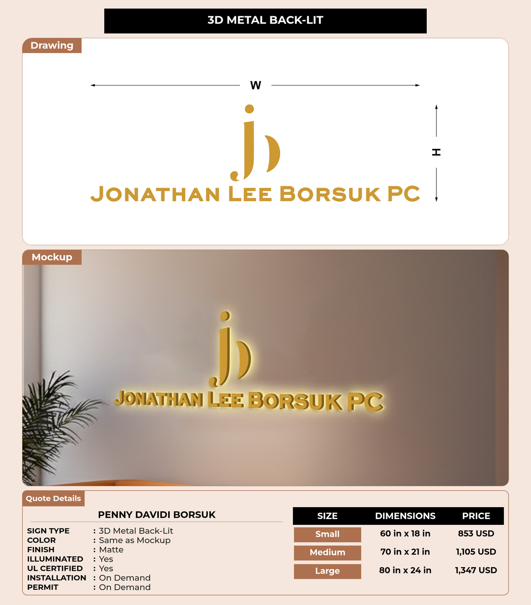 CUSTOM MOCKUP SIGN FOR Penny Davidi Borsuk