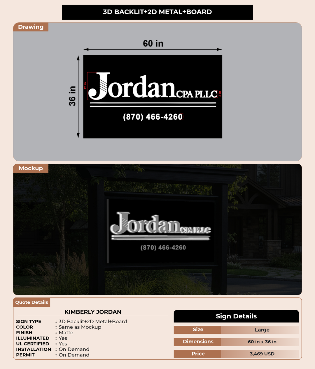 CUSTOM MOCKUP SIGN FOR Kimberly Jordan