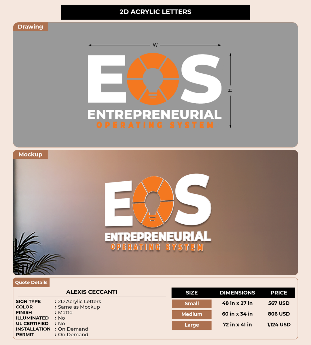CUSTOM MOCKUP SIGN FOR Alexis Ceccanti