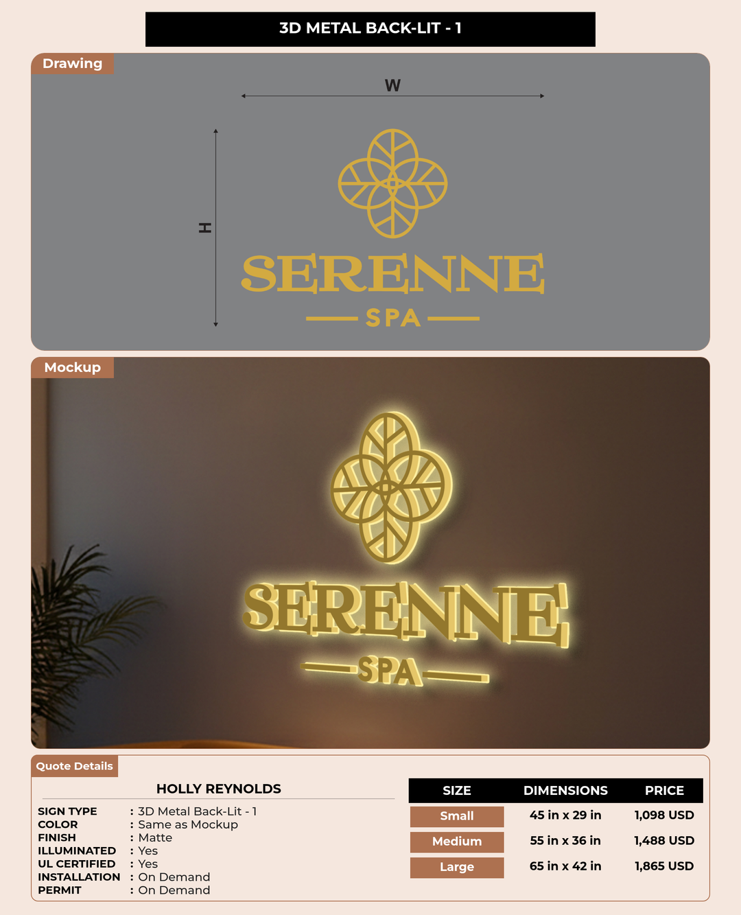 CUSTOM MOCKUP SIGN FOR Holly Reynolds