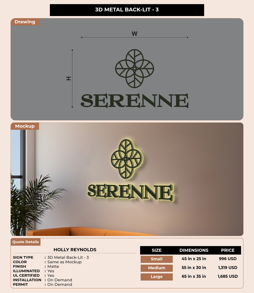 CUSTOM MOCKUP SIGN FOR Holly Reynolds
